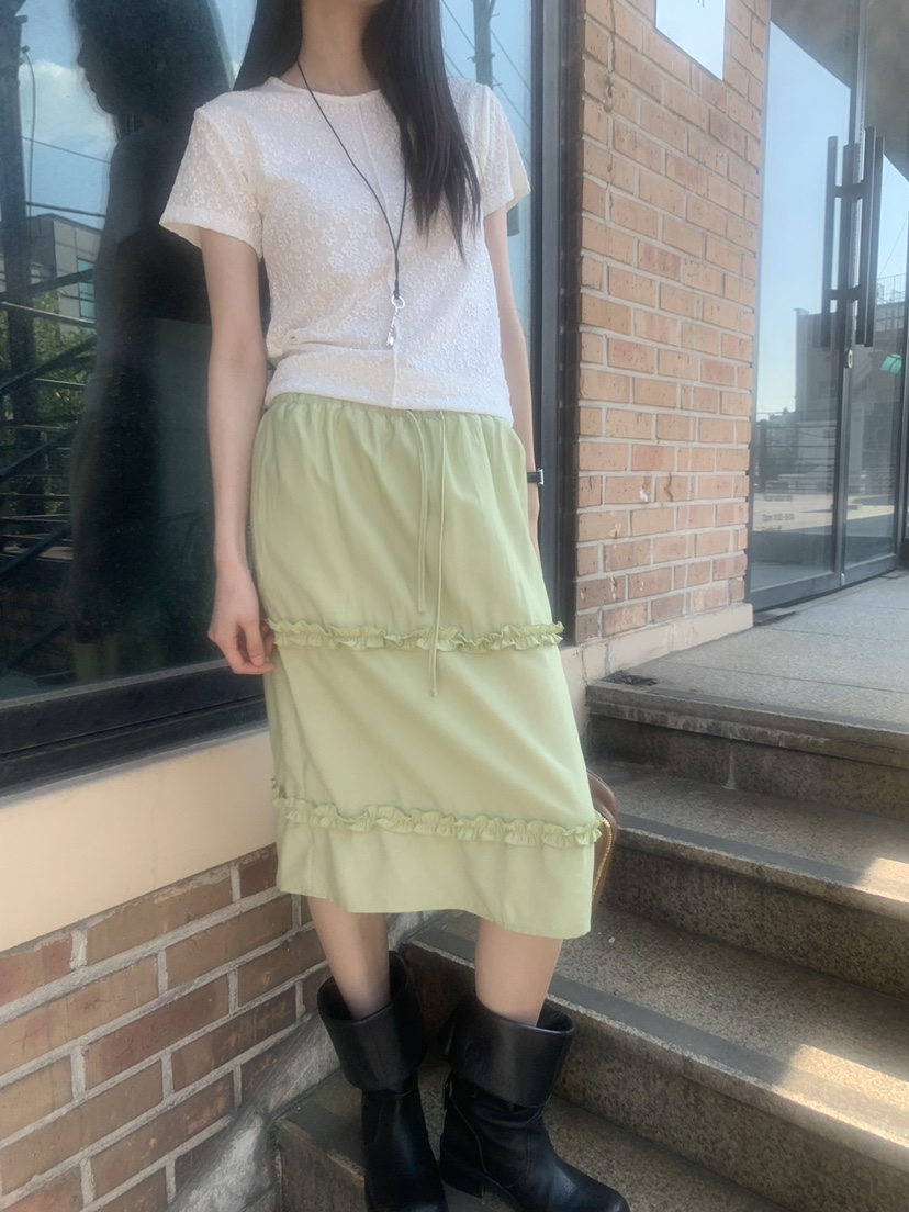 TRUE韓國代購女裝新品時尚26春夏26夏季休閑半身裙中短裙TRUE半身裙/中短裙
