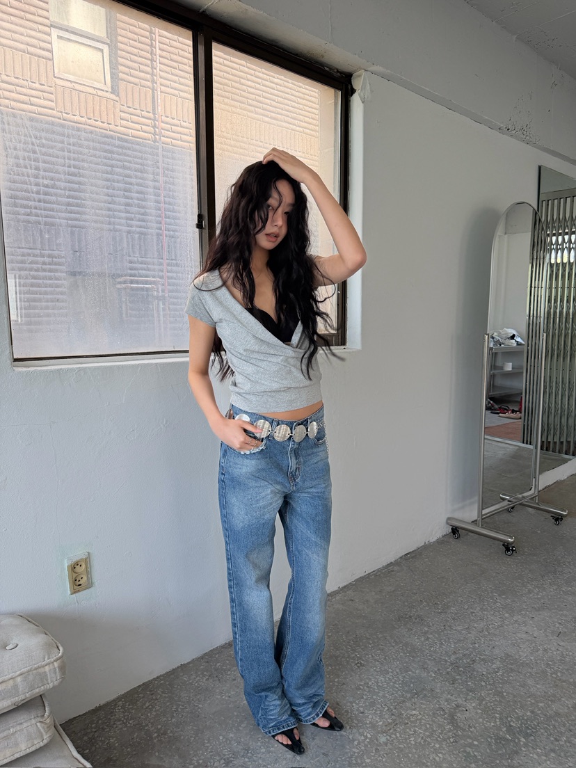 AWESOMESAUCE韓國直郵實拍女裝新款休閑26春夏T恤不含內搭AWESOME SAUCET恤