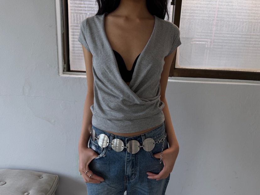 AWESOMESAUCE韓國直郵實拍女裝新款休閑26春夏T恤不含內搭AWESOME SAUCET恤圖色2