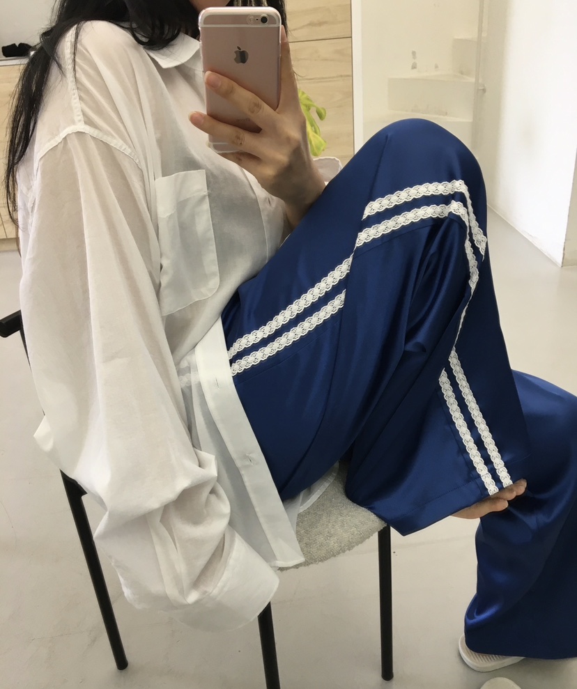 PAIRING韓國直郵女士新品26春夏推薦26夏季時尚休閑褲蕾絲PAIRING休閑褲