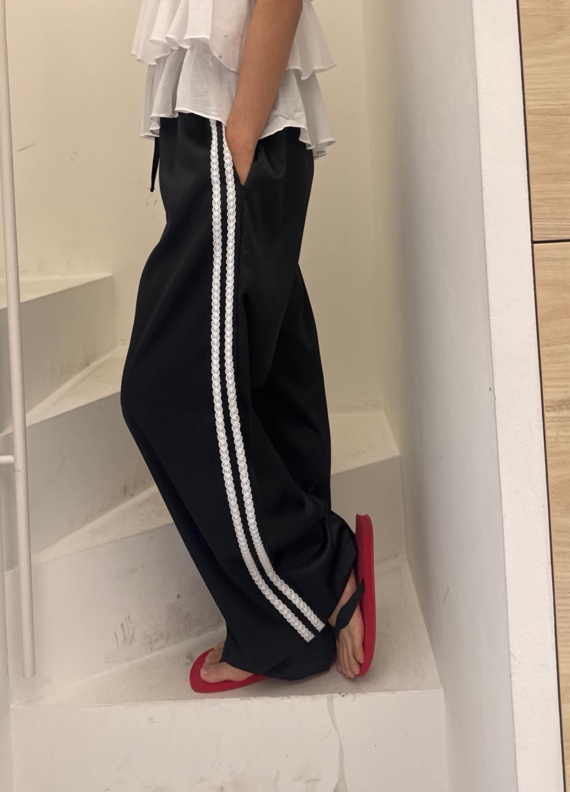 PAIRING韓國直郵女士新品26春夏推薦26夏季時尚休閑褲蕾絲PAIRING休閑褲