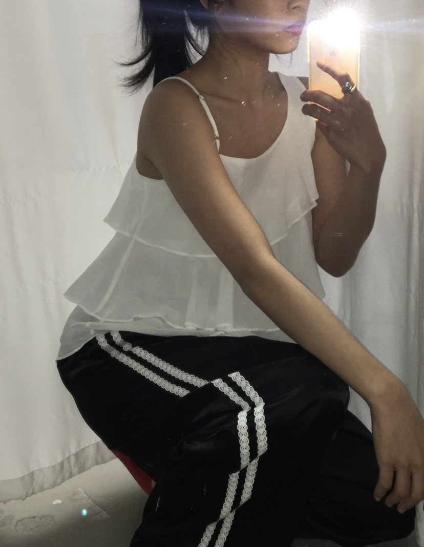 PAIRING韓國直郵女士新品26春夏推薦26夏季時尚休閑褲蕾絲PAIRING休閑褲