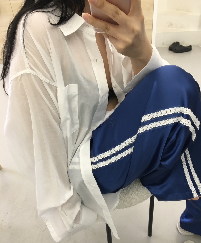 PAIRING韓國直郵女士新品26春夏推薦26夏季時尚休閑褲蕾絲PAIRING休閑褲