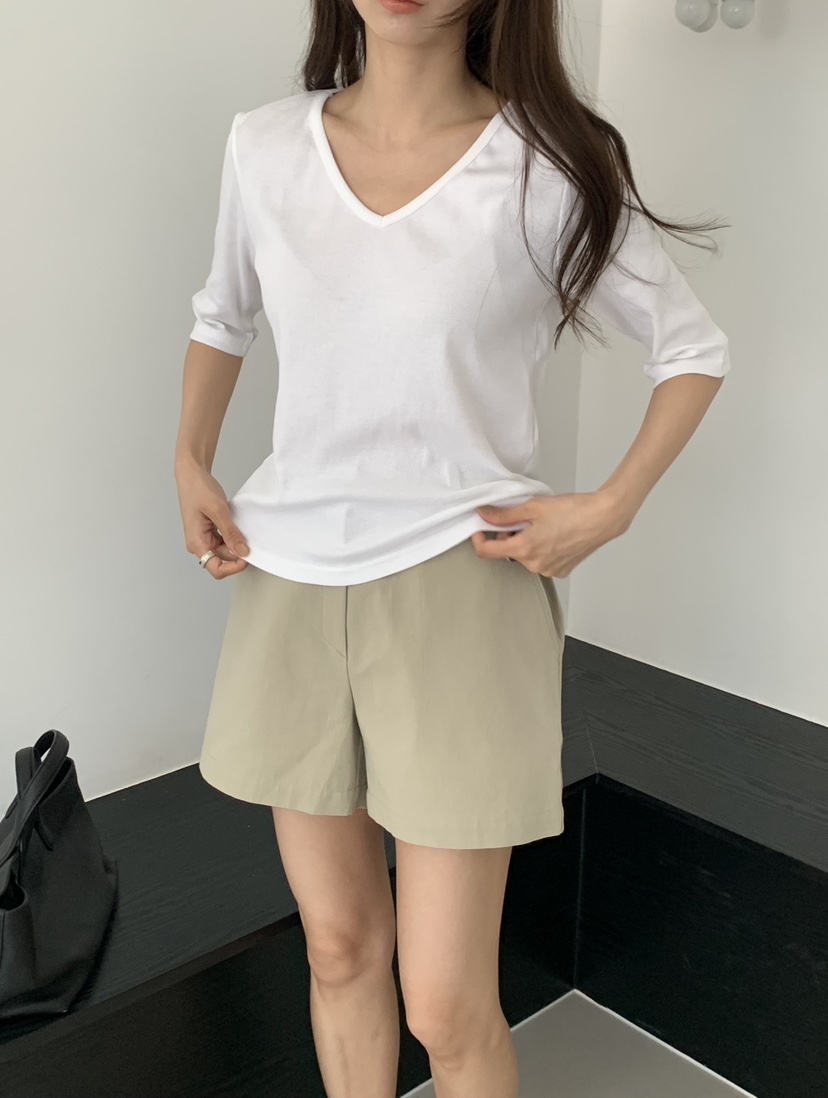NOTICE韓國代購女裝新款時尚休閑26春夏推薦熱賣職業T恤V領NOTICET恤