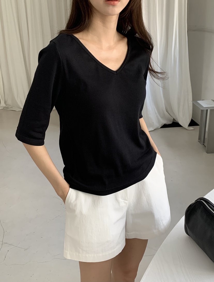 NOTICE韓國代購女裝新款時尚休閑26春夏推薦熱賣職業T恤V領NOTICET恤