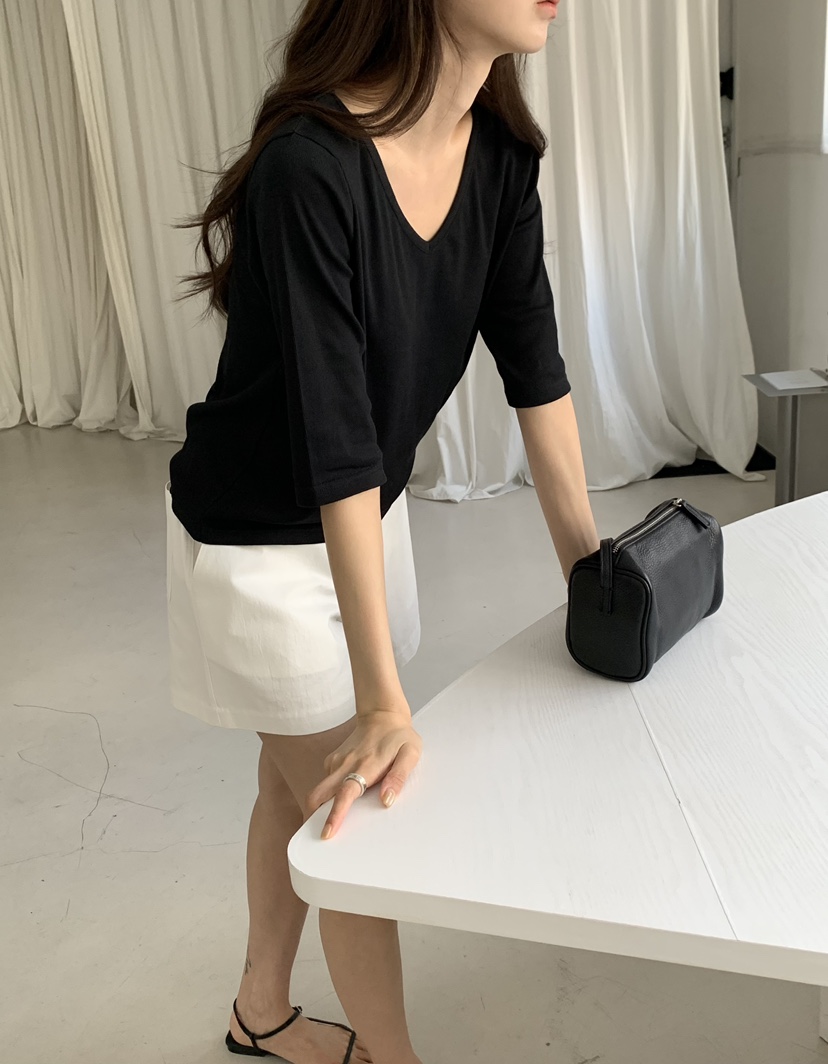NOTICE韓國代購女裝新款時尚休閑26春夏推薦熱賣職業T恤V領NOTICET恤