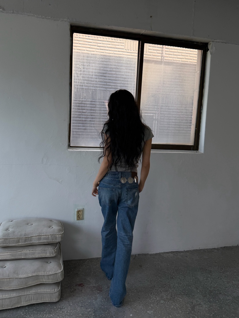 AWESOMESAUCE韓國直郵女裝新款推薦休閑26夏季牛仔褲不含腰帶AWESOME SAUCE牛仔褲