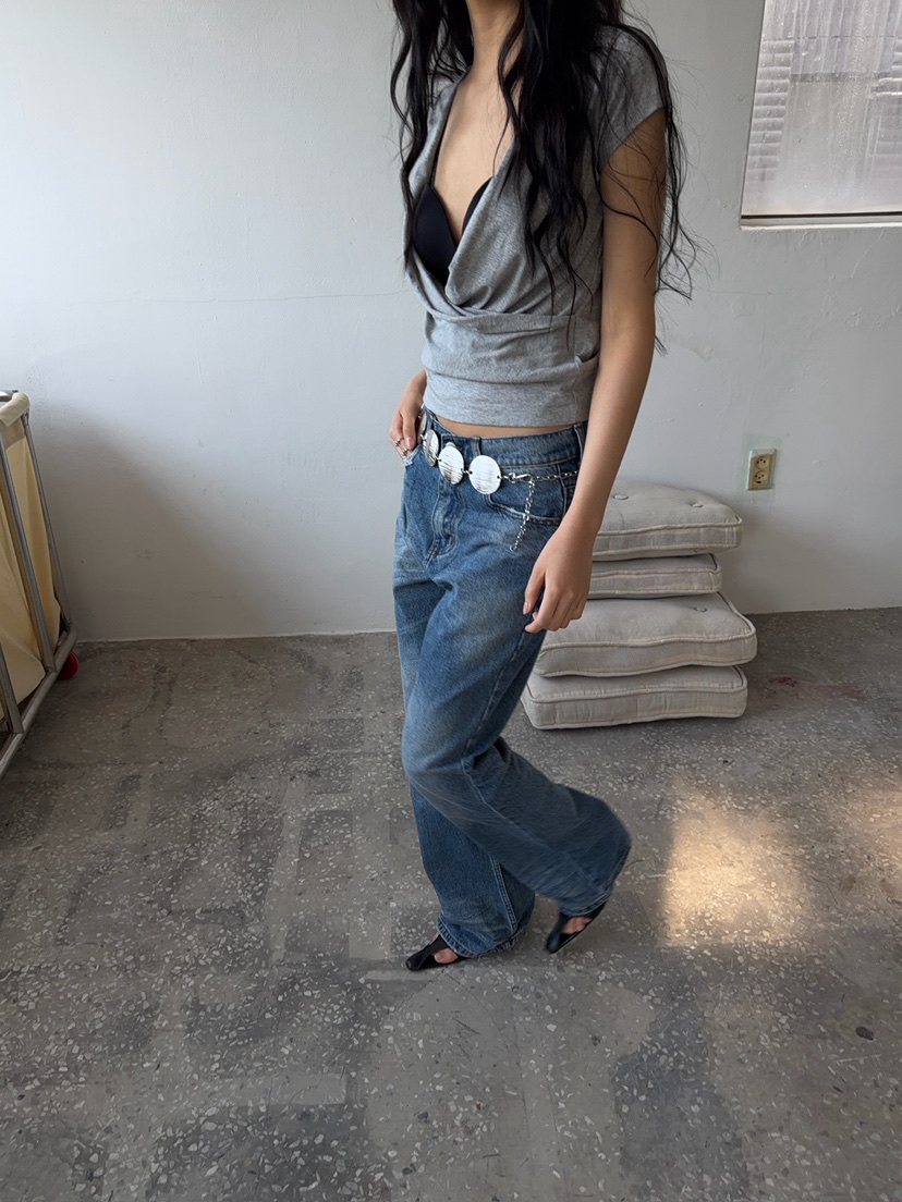 AWESOMESAUCE韓國直郵女裝新款推薦休閑26夏季牛仔褲不含腰帶AWESOME SAUCE牛仔褲