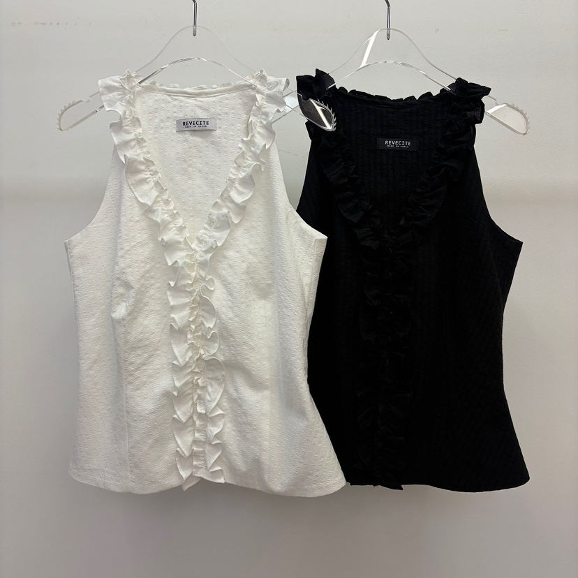 REVE CITE-L韓國東大門代購女士新品26夏季吊帶背心荷葉邊REVE CITE-L吊帶/背心