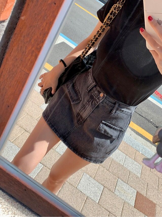 STAY HERE韓國東大門直郵女士新款26春夏推薦熱賣短裙口袋STAY HERE短裙