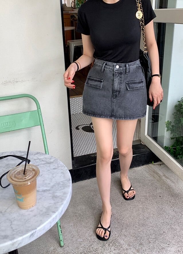 STAY HERE韓國東大門直郵女士新款26春夏推薦熱賣短裙口袋STAY HERE短裙圖色1