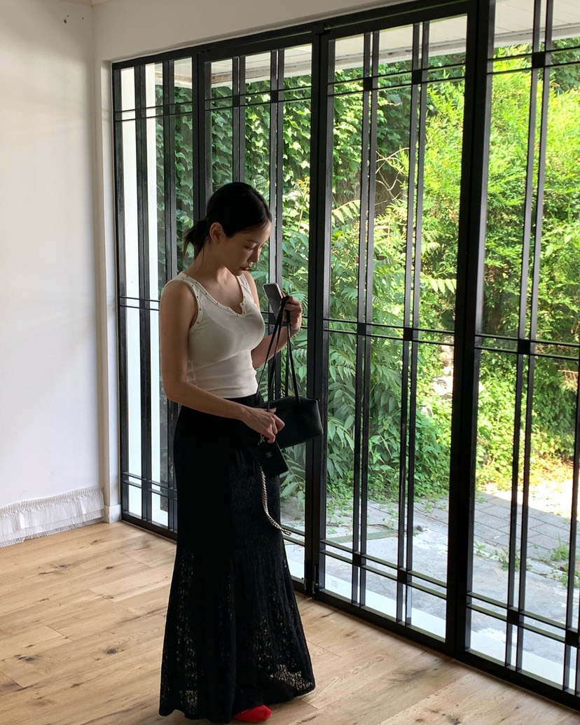 REVE CITE-L韓國東大門直郵女裝新款熱賣推薦長裙蕾絲花REVE CITE-L長裙