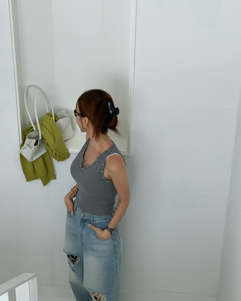 REVE CITE-L韓國直郵女士新品推薦26春夏休閑吊帶背心羅紋REVE CITE-L吊帶/背心
