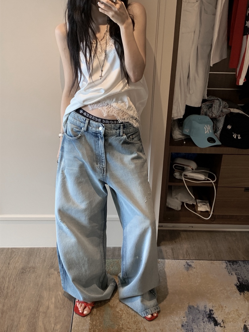 OURWAVE/OUR ROOM韓國直郵女士新品熱賣休閑人氣牛仔褲Our Wave/Our Room牛仔褲