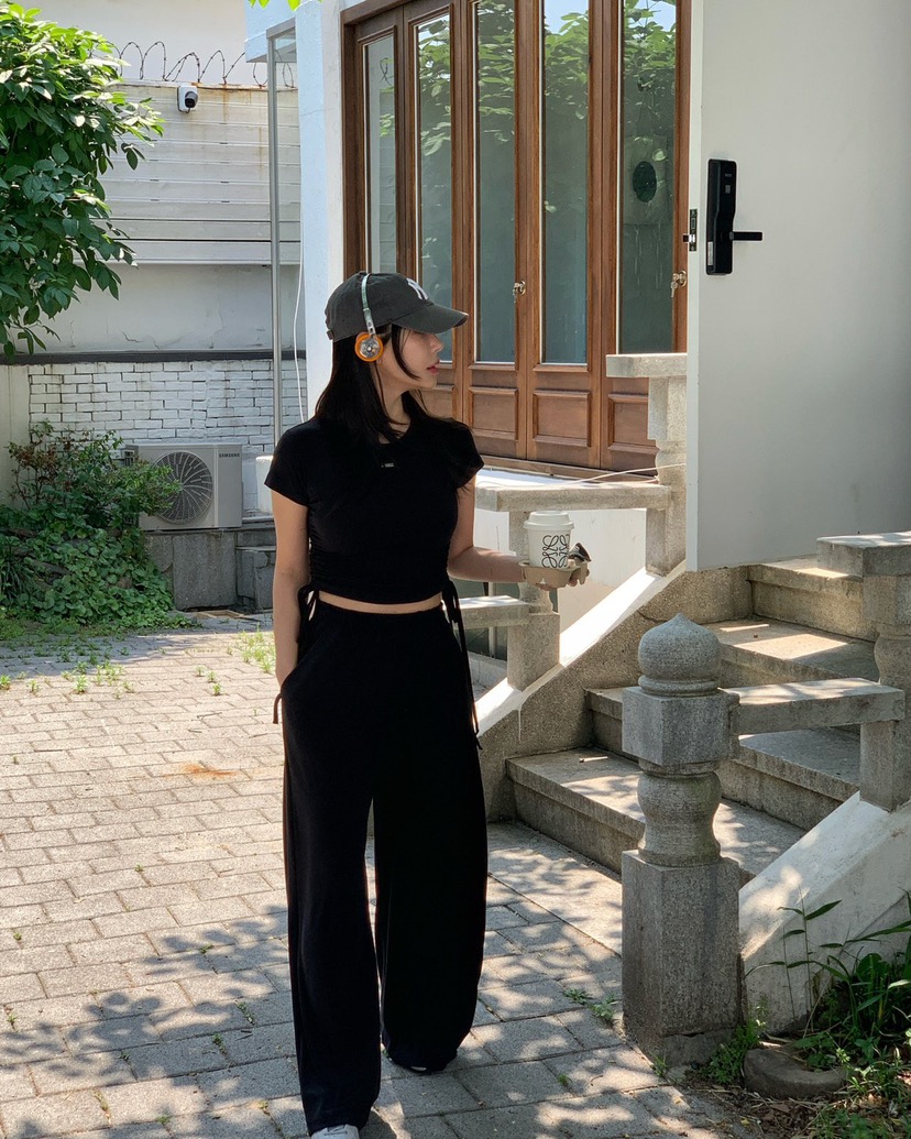 REVE CITE-L韓國直郵實拍女裝新品人氣休閑休閑褲闊腿褲REVE CITE-L休閑褲