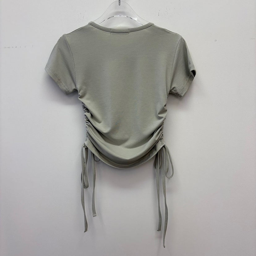 REVE CITE-L韓國直郵女裝新品26春夏休閑時尚T恤褶皺緞REVE CITE-LT恤