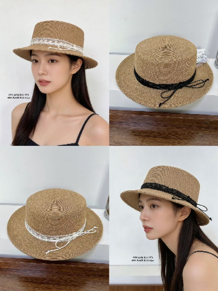 N3韓國直郵女士新品熱賣職業休閑26夏季26春夏帽子蕾絲絲帶N3帽子