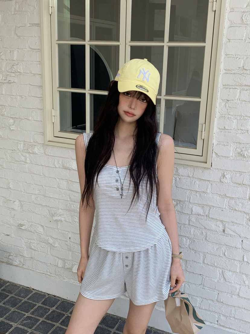 OURWAVE/OUR ROOM韓國直郵實拍女裝新款時尚套裝套裝條紋Our Wave/Our Room套裝