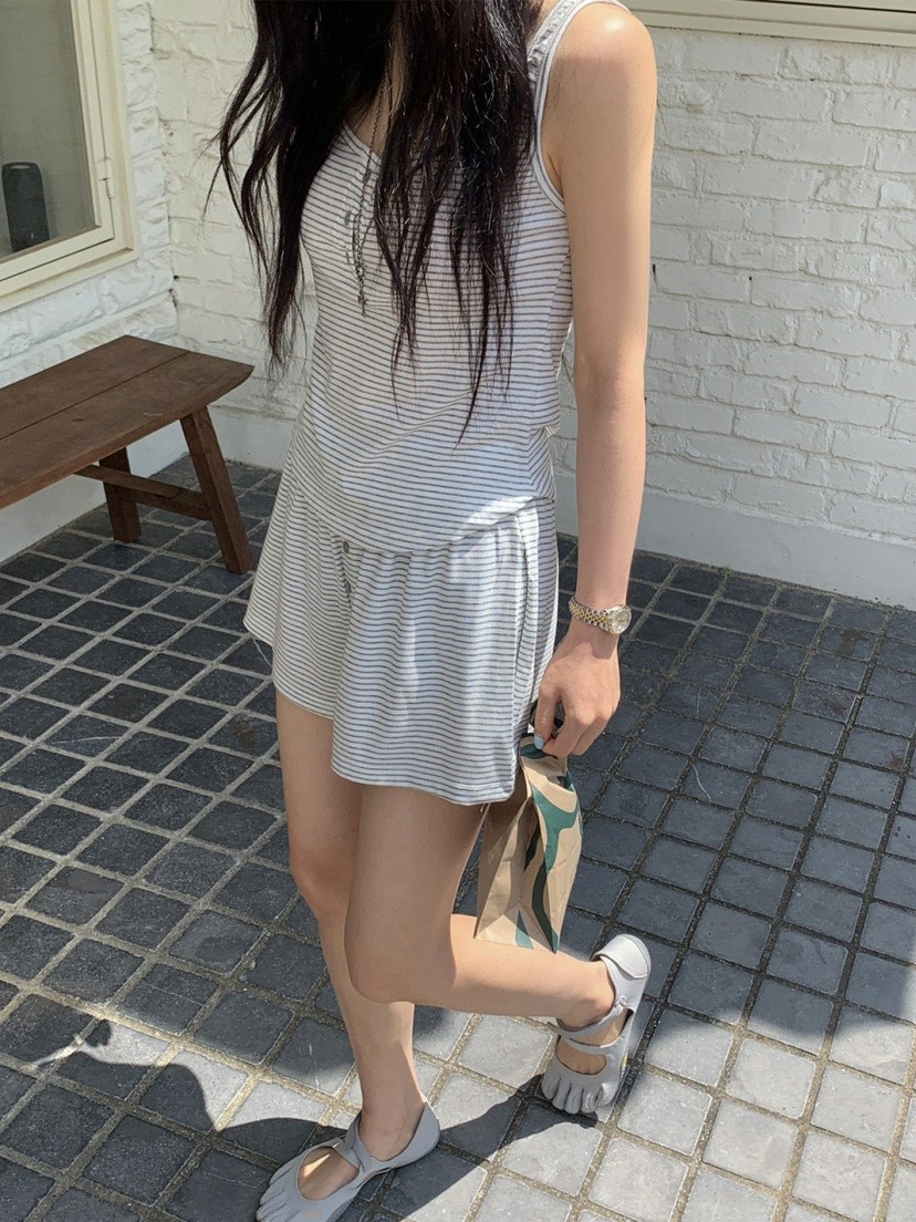 OURWAVE/OUR ROOM韓國直郵實拍女裝新款時尚套裝套裝條紋Our Wave/Our Room套裝