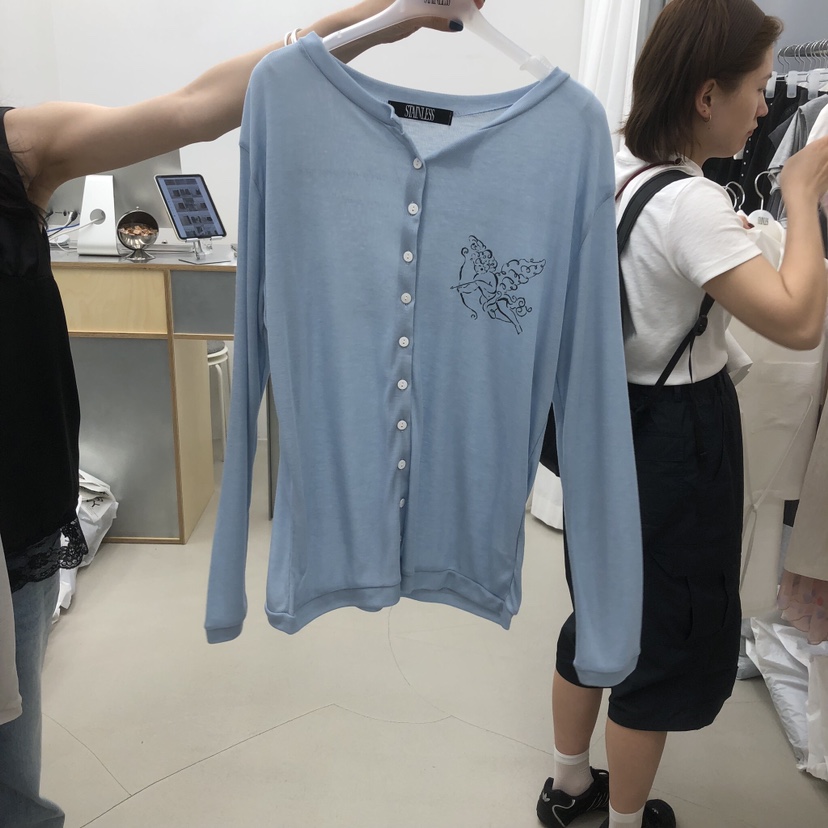 STAINLESS東大門實拍韓國女裝新品時尚推薦休閑長袖T恤開衫STAINLESS長袖T恤圖色3