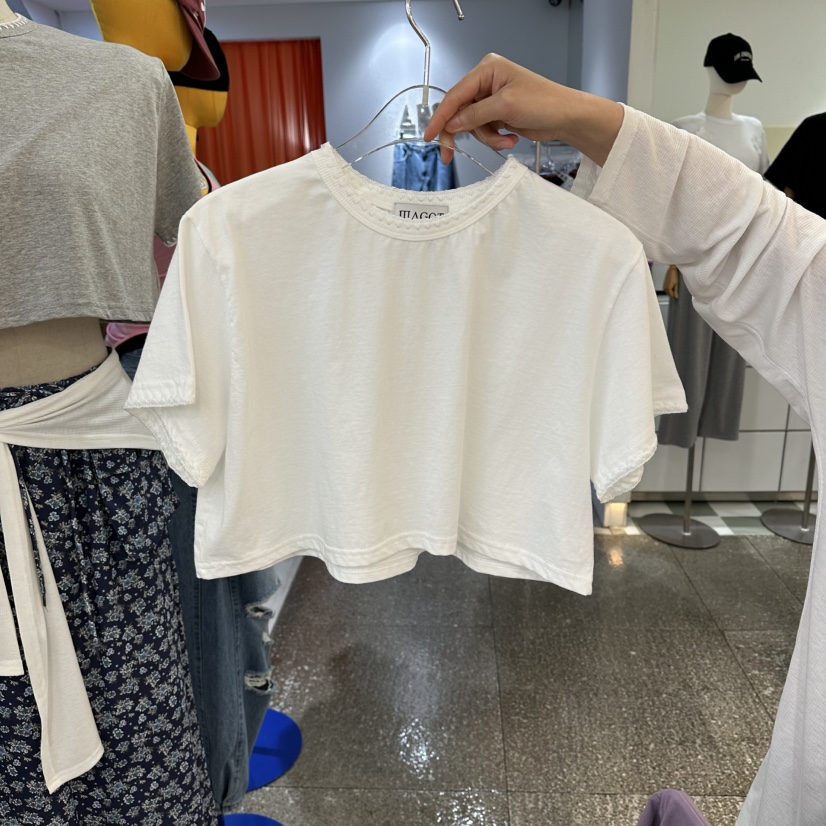 MAGOT韓國東大門直郵女裝新款26春夏休閑職業時尚T恤刺繡IIIΛGOT/MAGOTT恤圖色2