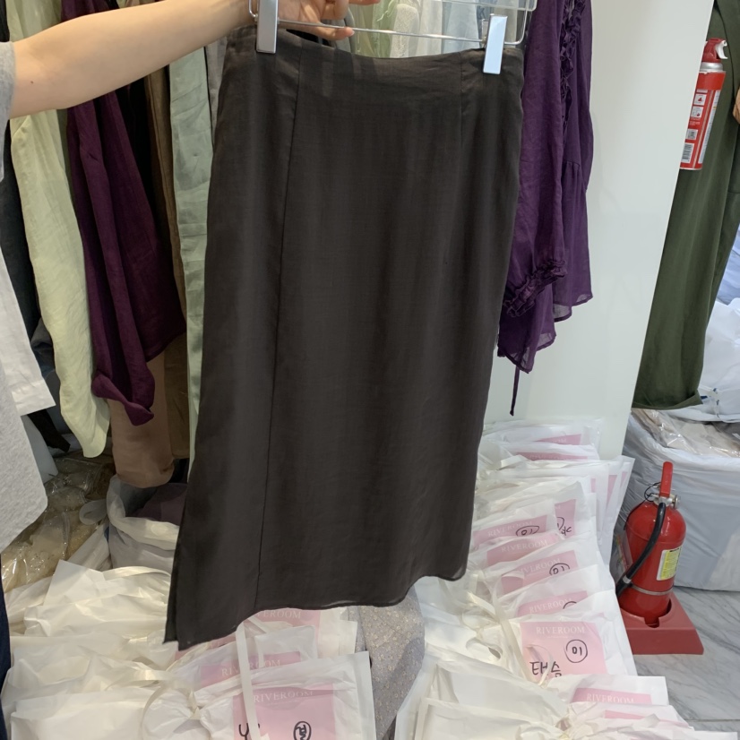 RIVEROOM韓國代購女士新款休閑26夏季職業半身裙中短裙亞麻RIVEROOM半身裙/中短裙圖色6