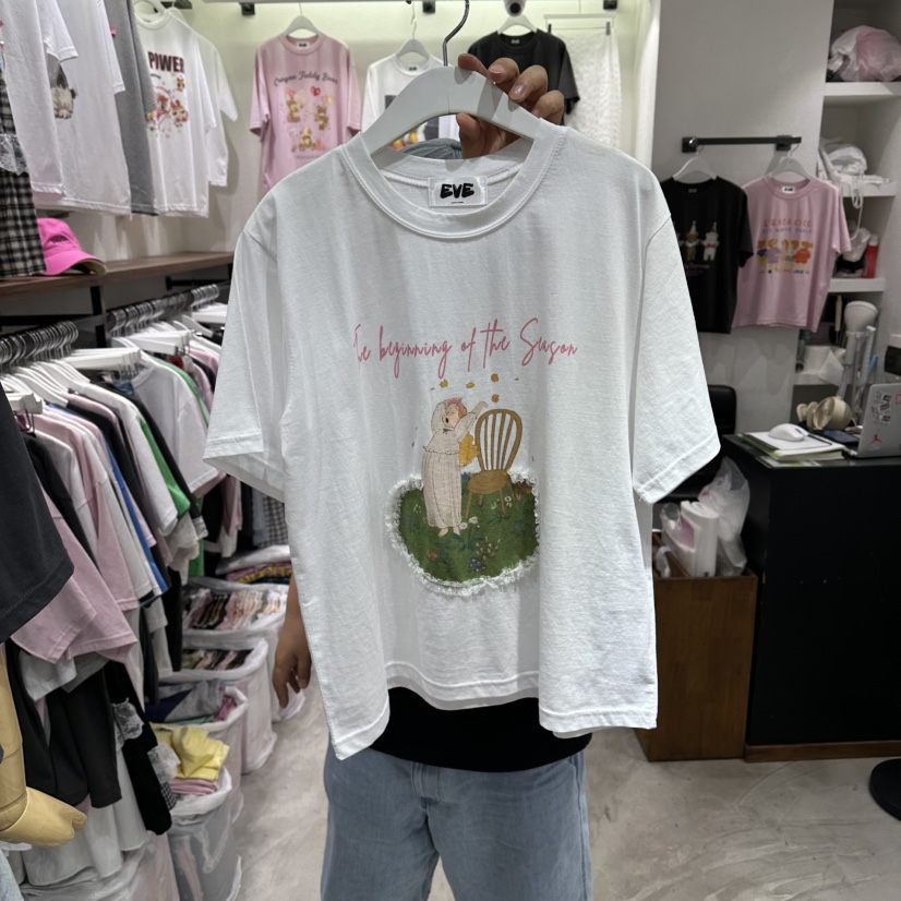EVE韓國直郵女士新款職業休閑熱賣26春夏26夏季人氣推薦T恤EVET恤圖色1