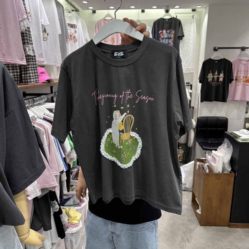EVE韓國直郵女士新款職業休閑熱賣26春夏26夏季人氣推薦T恤EVET恤圖色3