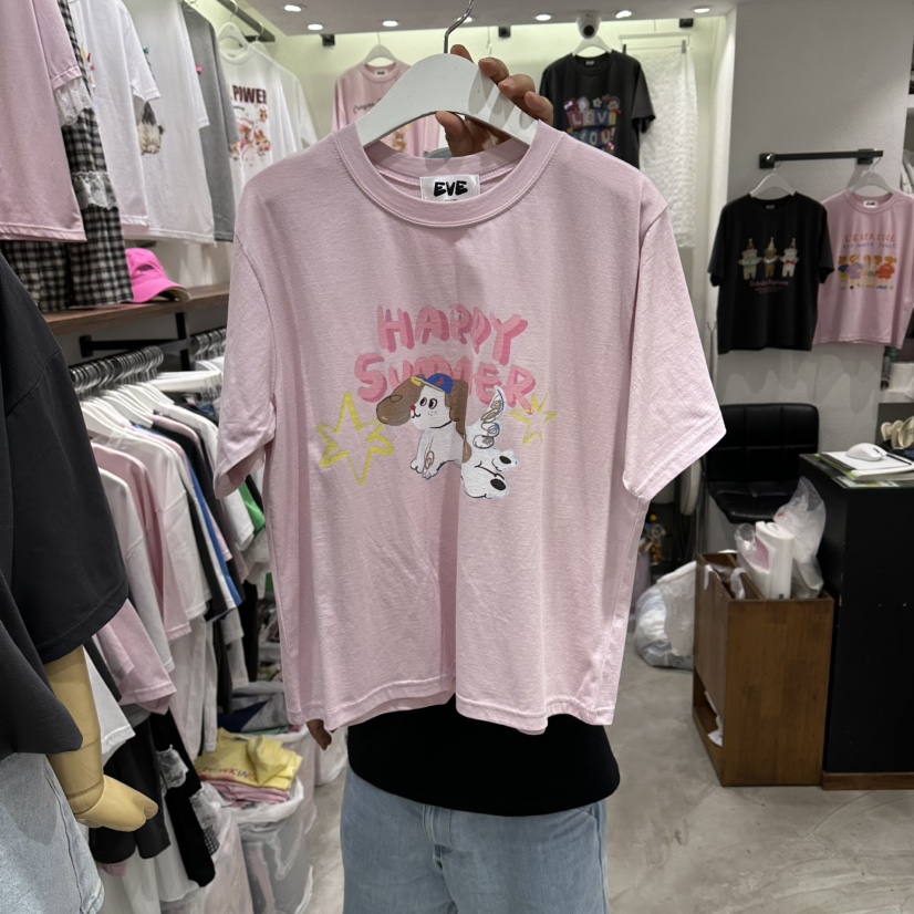 EVE韓國直郵女裝新品休閑時尚26春夏職業推薦熱賣人氣T恤EVET恤圖色2