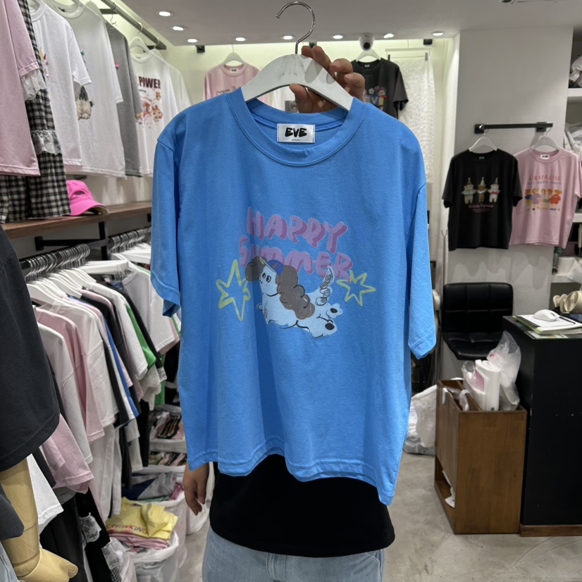 EVE韓國直郵女裝新品休閑時尚26春夏職業推薦熱賣人氣T恤EVET恤圖色3