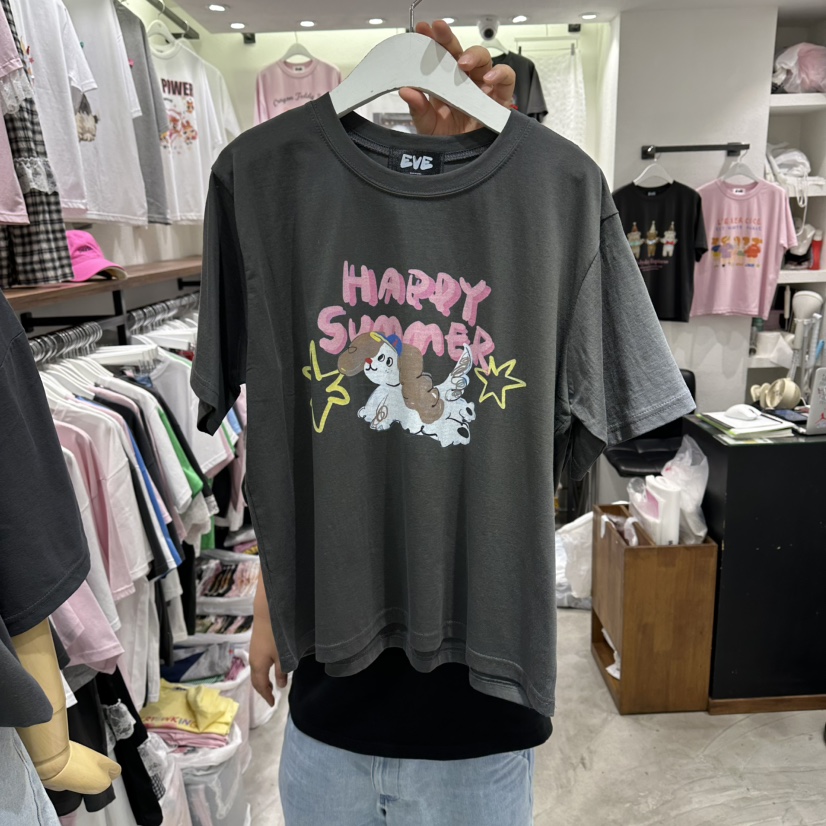 EVE韓國直郵女裝新品休閑時尚26春夏職業推薦熱賣人氣T恤EVET恤圖色4