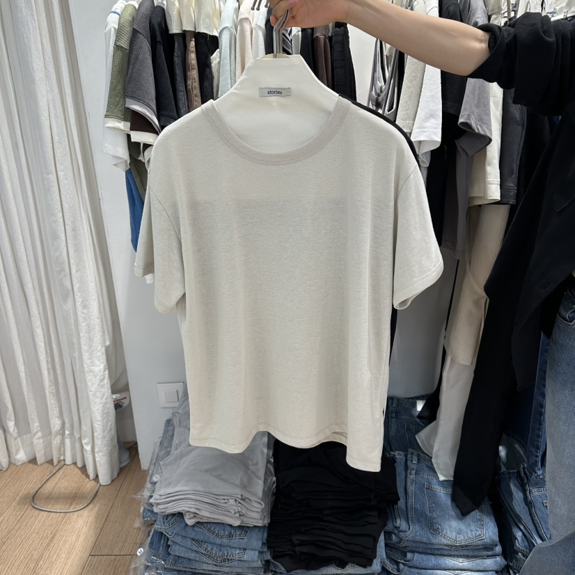 STORIES韓國東大門直郵女士新品26春夏時尚休閑T恤亞麻布STORIEST恤圖色3
