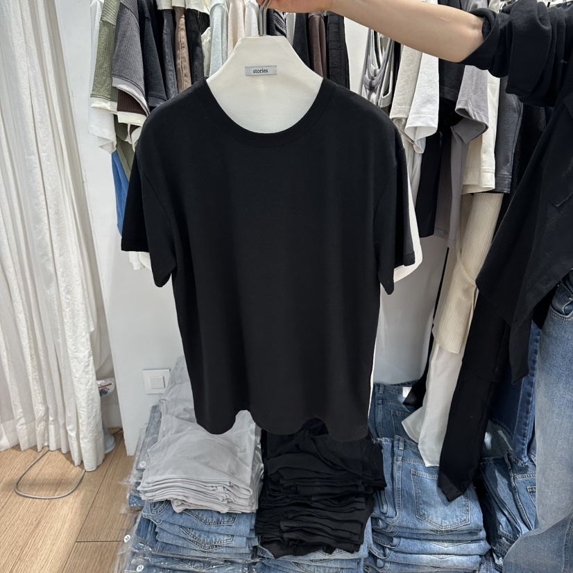 STORIES韓國東大門直郵女士新品26春夏時尚休閑T恤亞麻布STORIEST恤圖色4