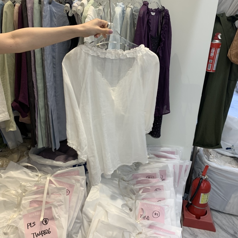 RIVEROOM韓國直郵女士新品人氣休閑26春夏襯衫蕾絲衫不含內搭RIVEROOM襯衫/蕾絲衫