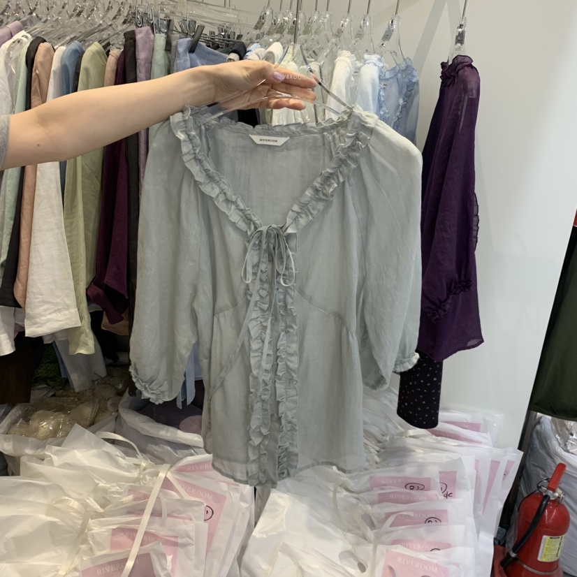 RIVEROOM韓國直郵女士新品人氣休閑26春夏襯衫蕾絲衫不含內搭RIVEROOM襯衫/蕾絲衫圖色3