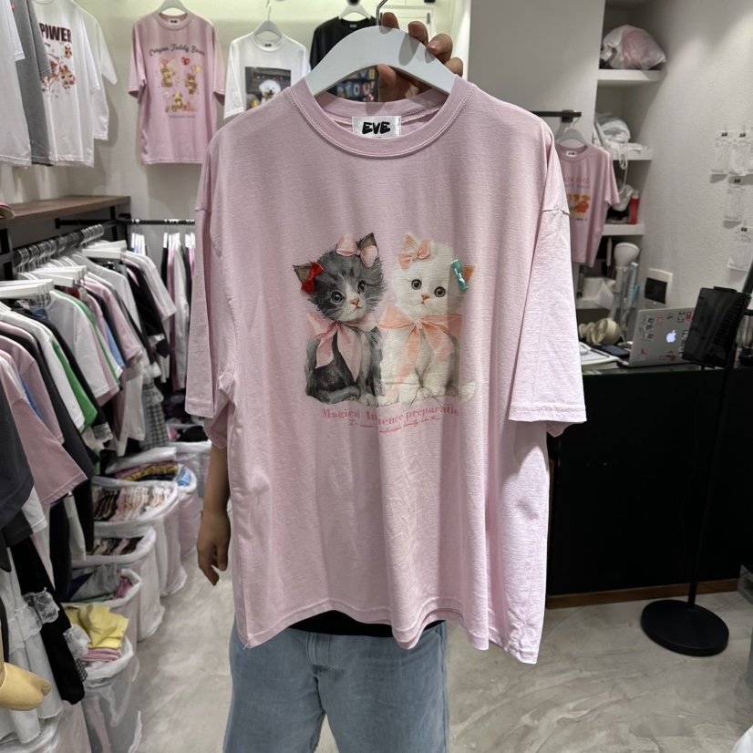 EVE韓國代購女士新品熱賣職業26夏季休閑26春夏時尚推薦T恤EVET恤圖色2