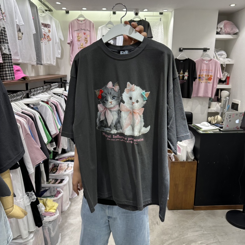 EVE韓國代購女士新品熱賣職業26夏季休閑26春夏時尚推薦T恤EVET恤圖色3