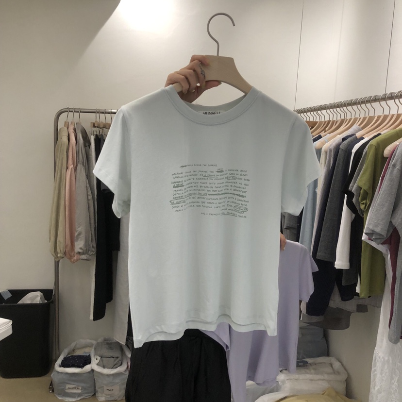 MUNSELL韓國代購女裝新款26夏季休閑人氣26春夏時尚職業T恤MUNSELLT恤圖色2