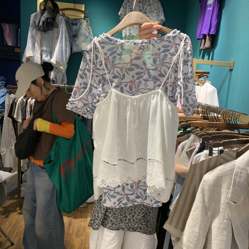 MERCI LINDA韓國直郵實拍女士新品人氣吊帶背心不含內搭人造絲MERCI LINDA吊帶/背心