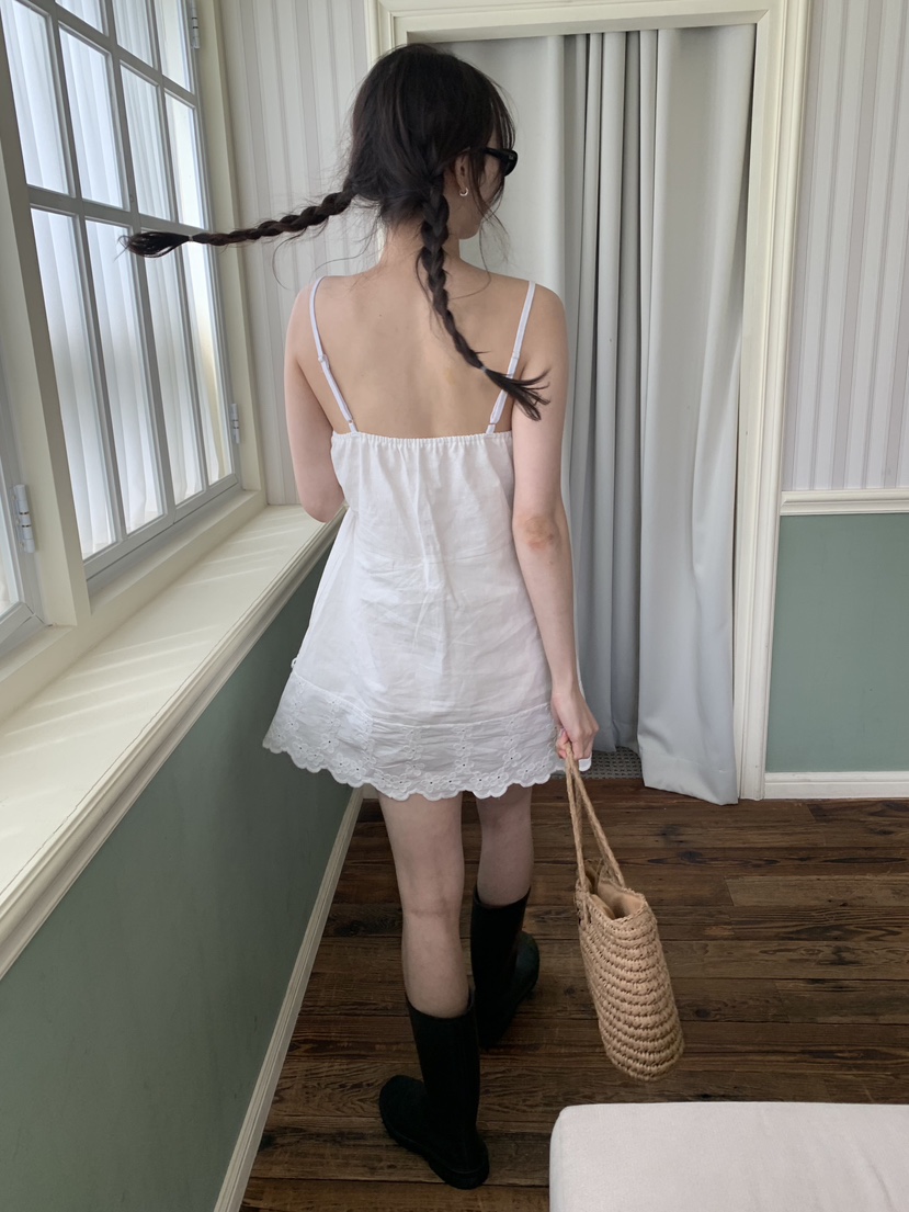 LIKEVAM韓國直郵實拍女士新款人氣熱賣職業連衣裙蕾絲亞麻LIKEVAM連衣裙