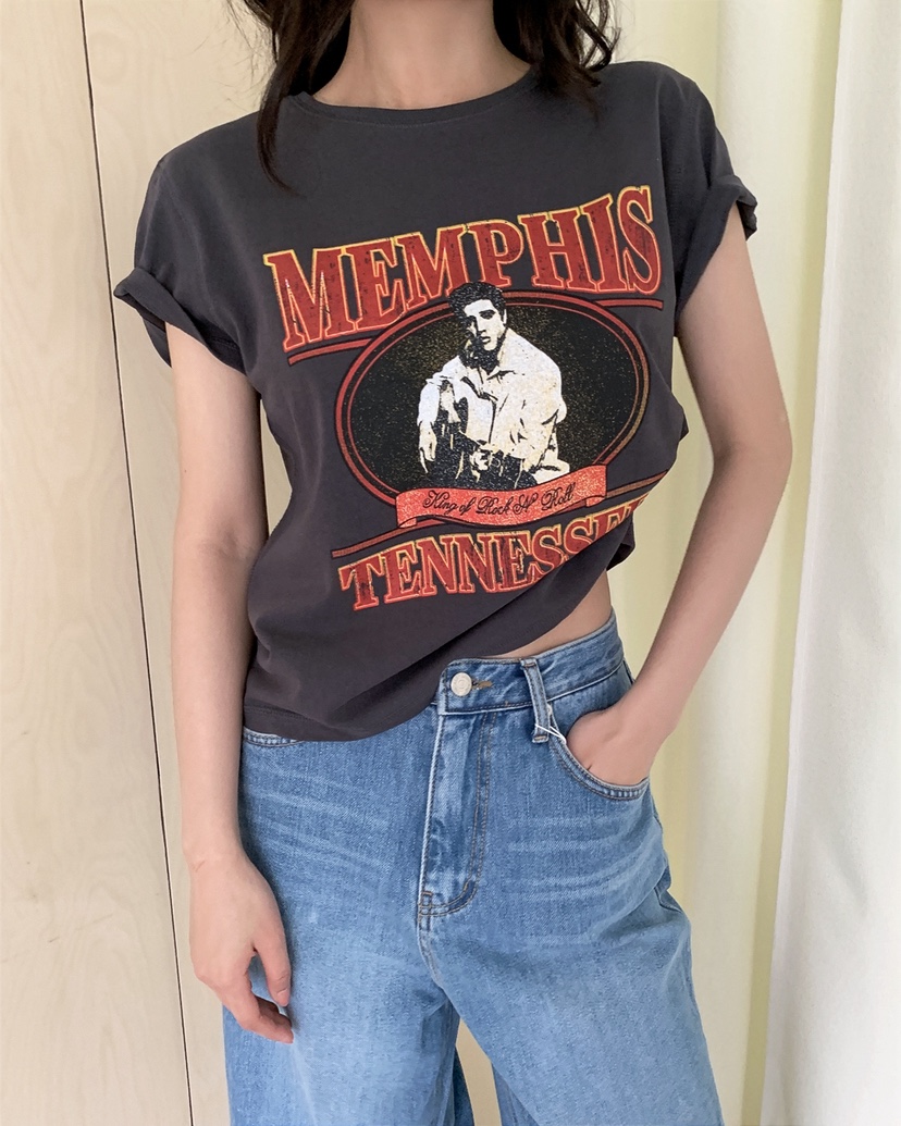 LIVE AID-P韓國東大門直郵女士新品26夏季26春夏休閑T恤LIVE AID-PT恤