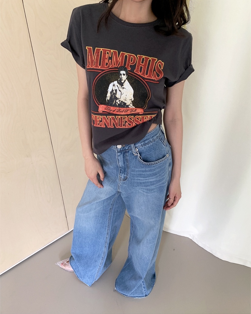 LIVE AID-P韓國東大門直郵女士新品26夏季26春夏休閑T恤LIVE AID-PT恤