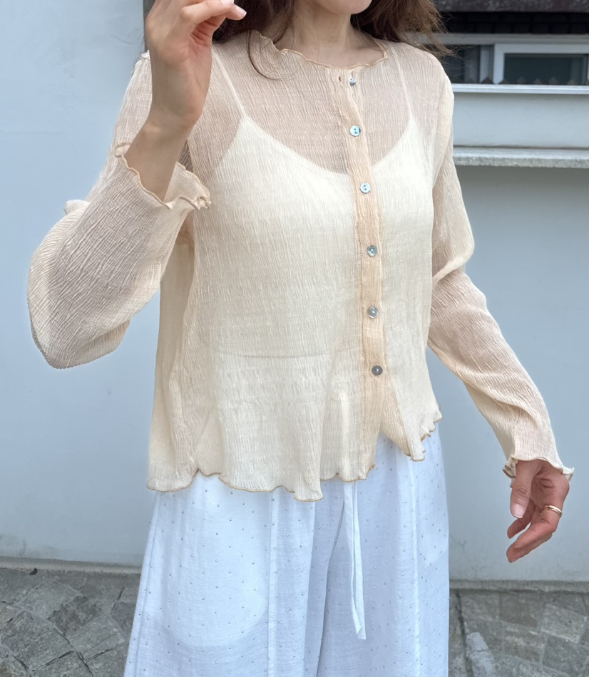 CLASSY-O韓國直郵女裝新款26春夏推薦26夏季長袖T恤褶裥CLASSY-O長袖T恤