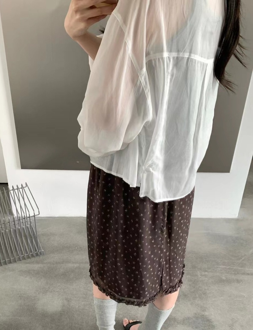 OLA韓國東大門代購女裝新品推薦26夏季襯衫蕾絲衫不含內搭口袋mellor/OLA襯衫/蕾絲衫