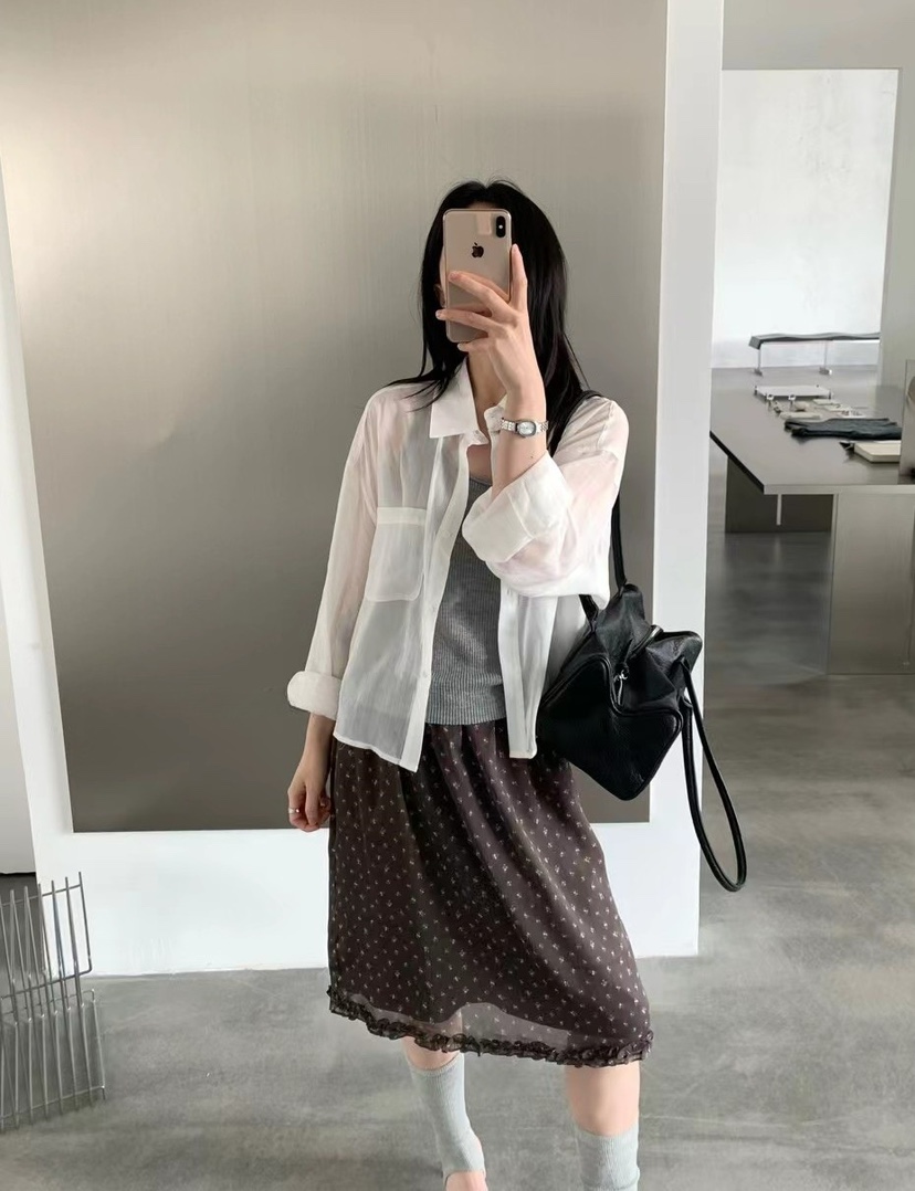 OLA韓國東大門代購女裝新品推薦26夏季襯衫蕾絲衫不含內搭口袋mellor/OLA襯衫/蕾絲衫