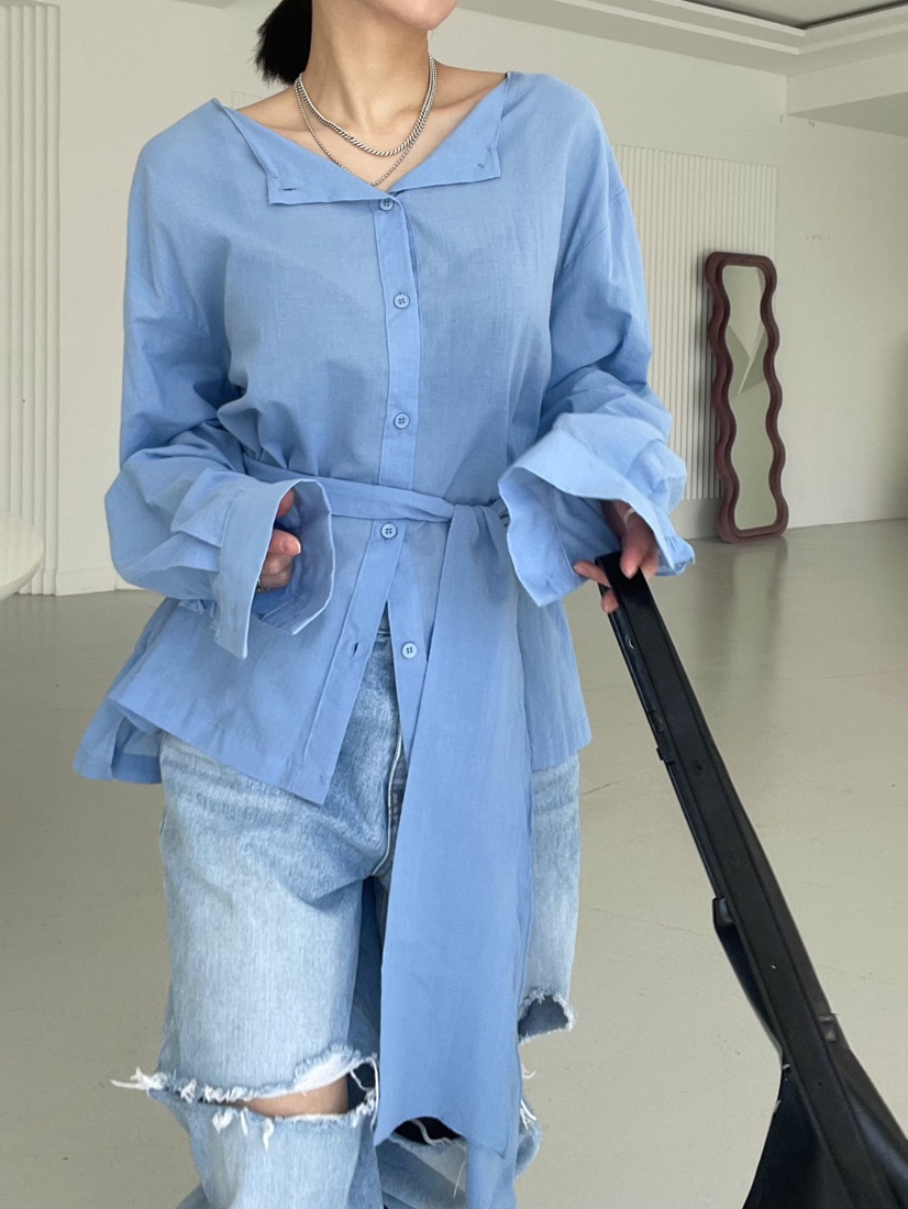 REIZ韓國直郵女士新款時尚休閑職業熱賣26春夏襯衫蕾絲衫圍巾REIZ襯衫/蕾絲衫