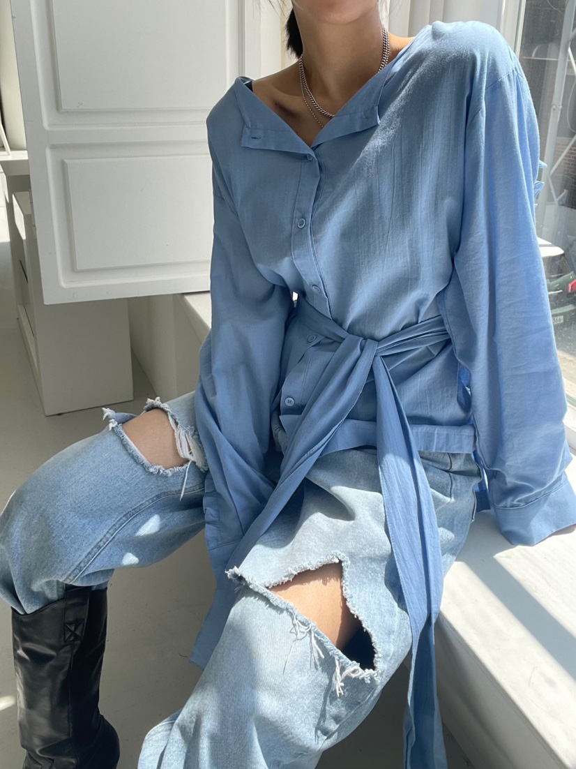 REIZ韓國直郵女士新款時尚休閑職業熱賣26春夏襯衫蕾絲衫圍巾REIZ襯衫/蕾絲衫
