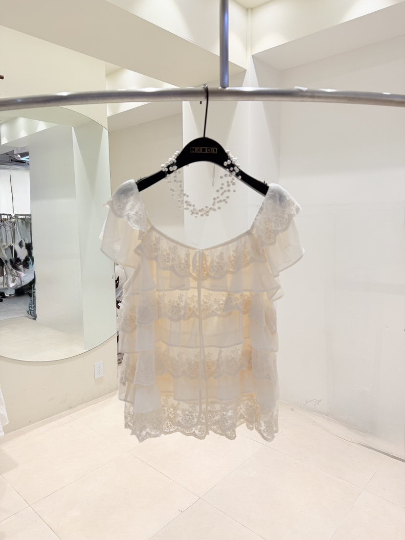 CORAL韓國直郵實拍女士新品26春夏休閑時尚26夏季襯衫蕾絲衫CORAL襯衫/蕾絲衫圖色1