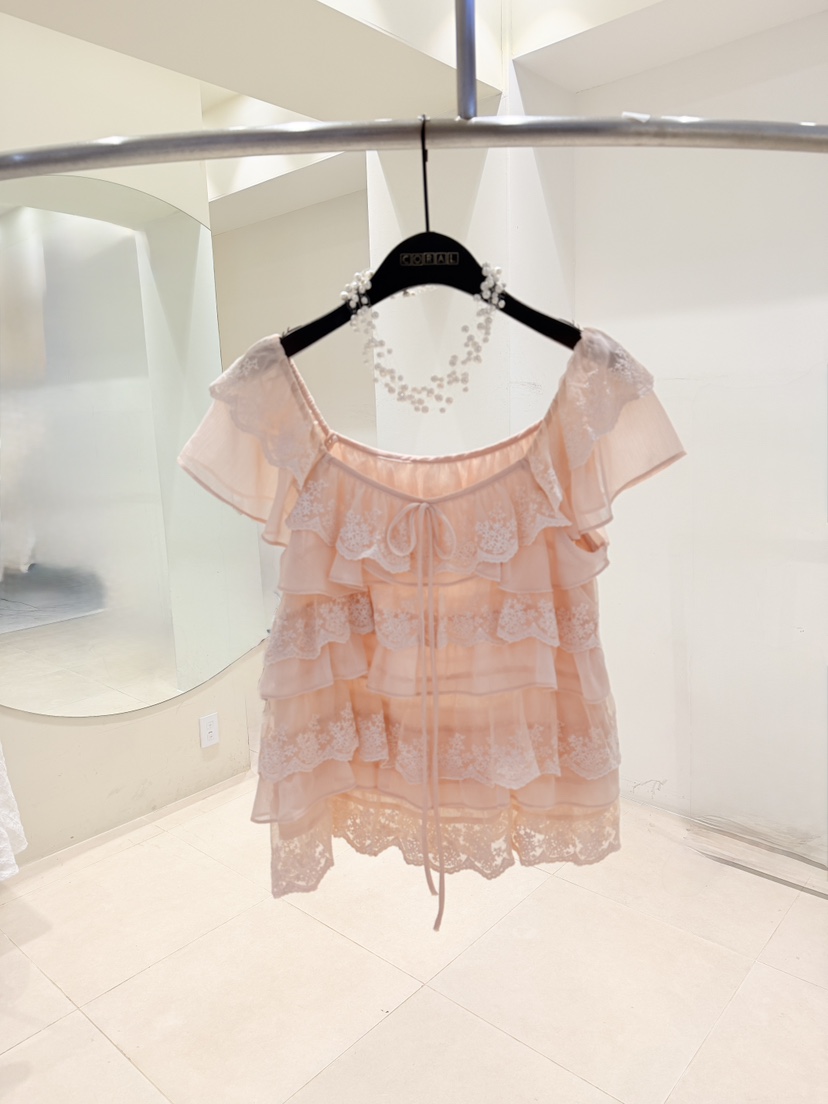 CORAL韓國直郵實拍女士新品26春夏休閑時尚26夏季襯衫蕾絲衫CORAL襯衫/蕾絲衫圖色2