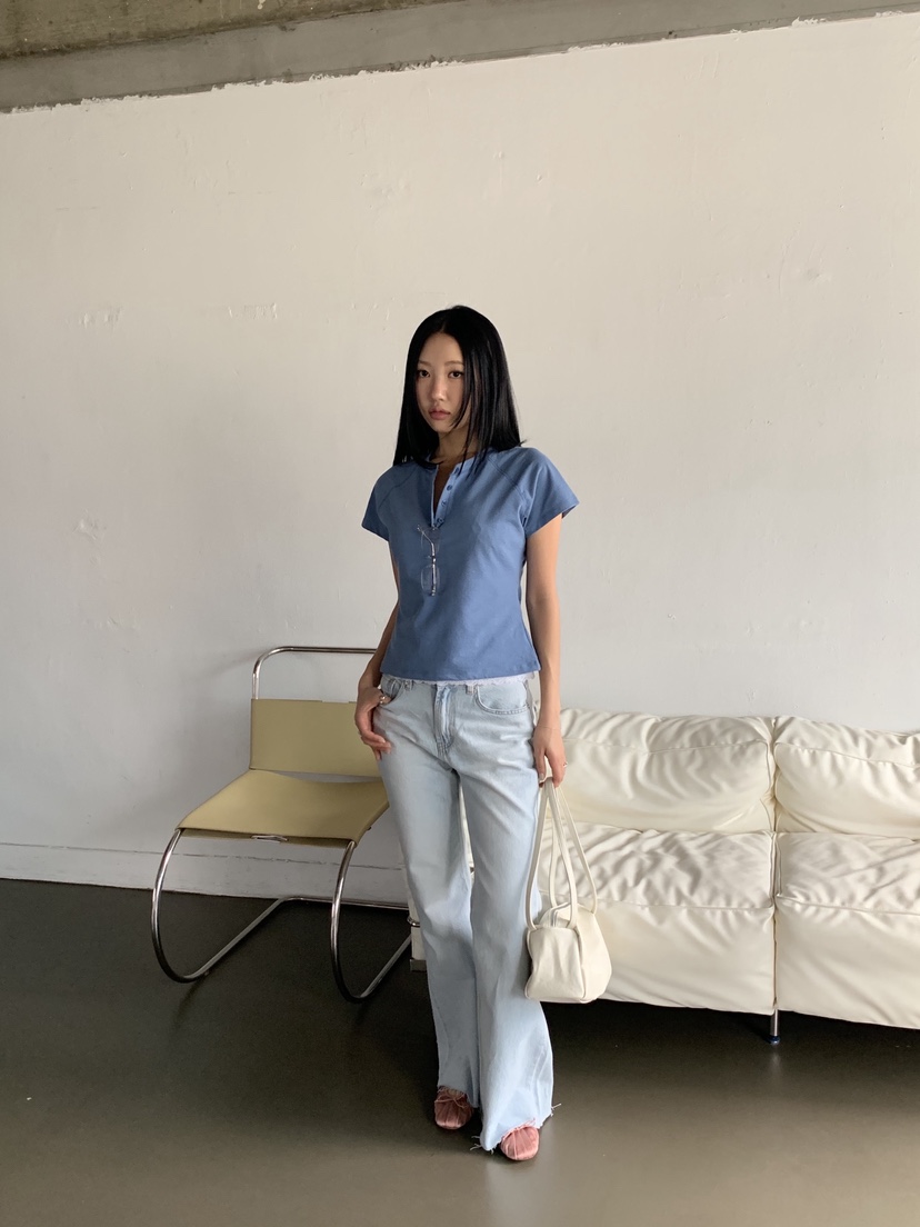 SUNDER MARKET韓國代購女裝新款休閑人氣熱賣T恤不含內搭SUNDER MARKETT恤